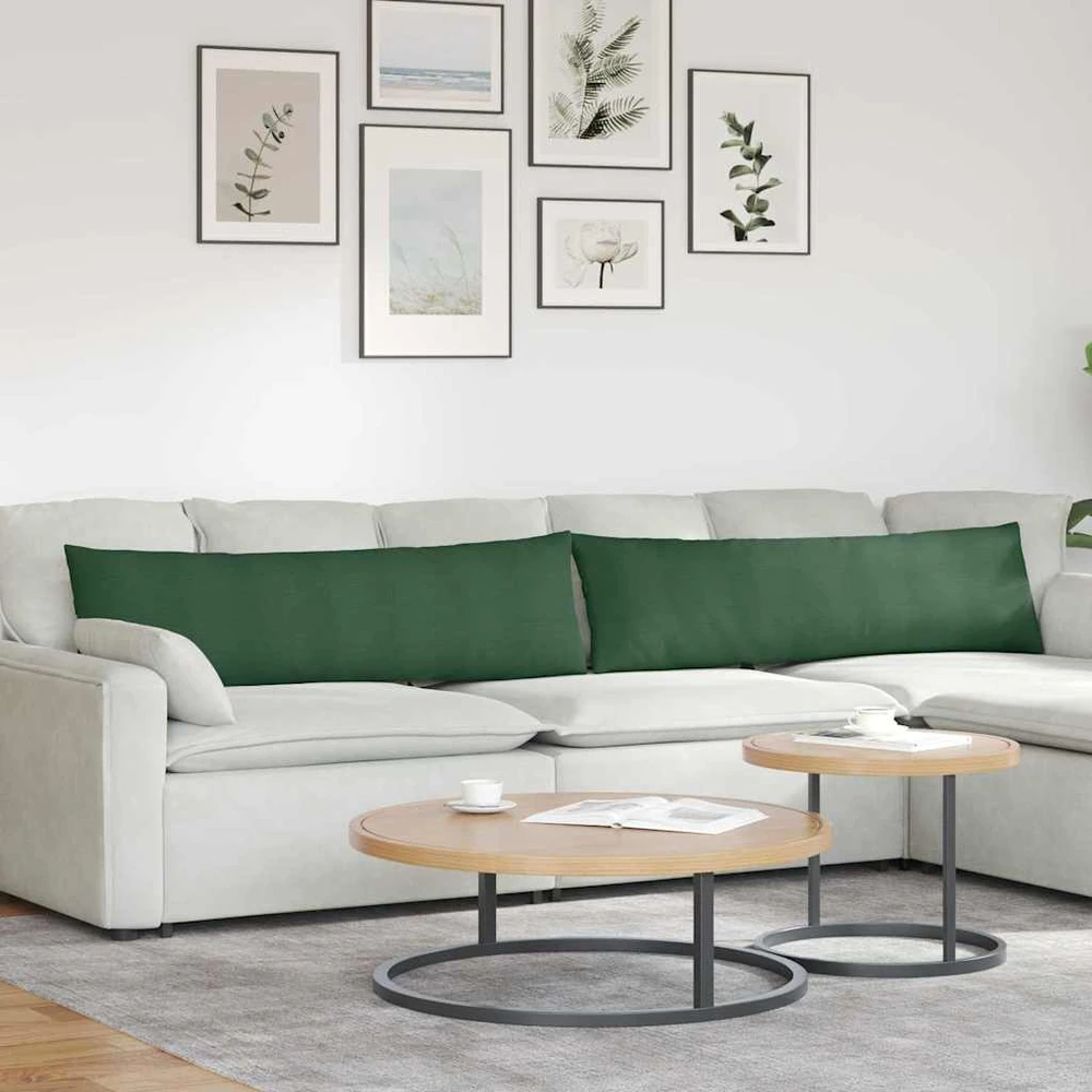 Sofa Pagalvės 2 pcs Tamsiai žalia 145 x 40 cm