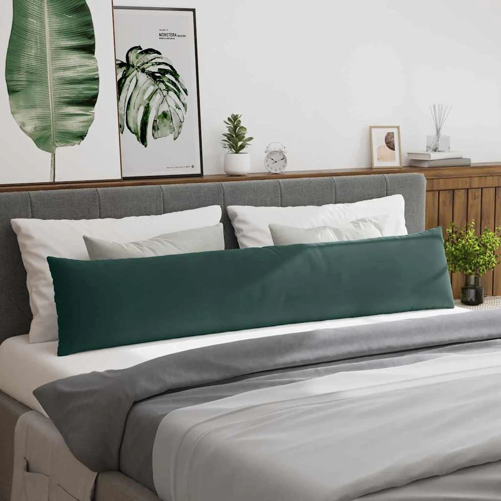 Sofa Pagalvės 2 pcs Tamsiai žalia 200 x 40 cm