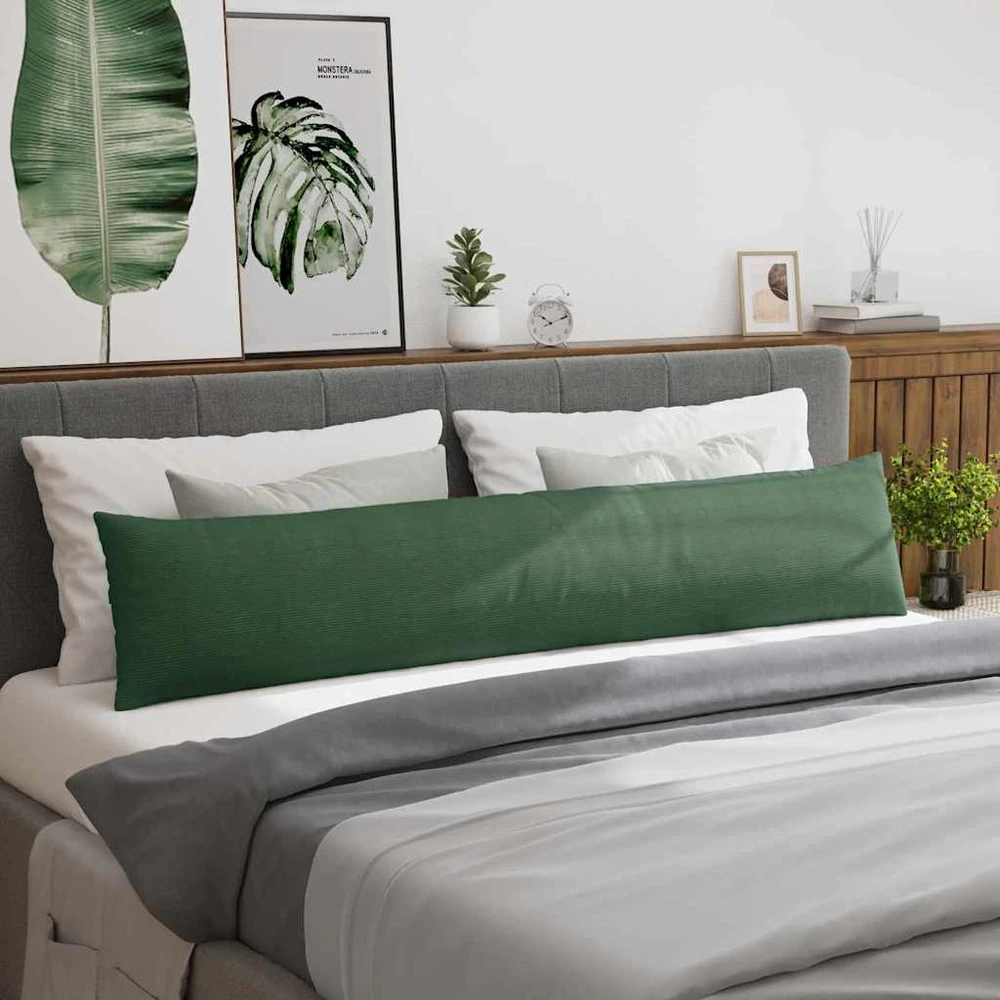Sofa Pagalvės 2 pcs Tamsiai žalia 200 x 40 cm