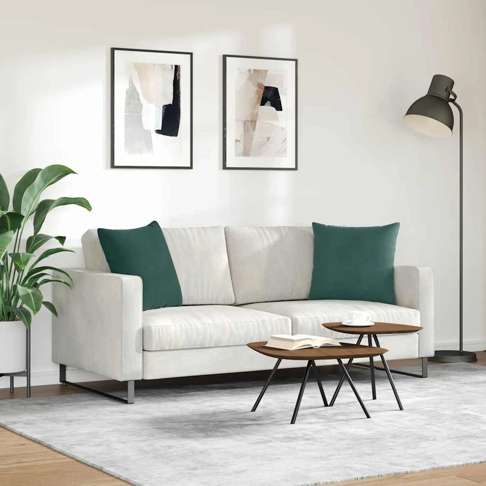 Sofa Pagalvės 2 pcs Tamsiai žalia 50 x 50 cm Kordūrinis audinys