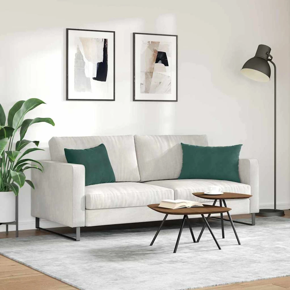 Sofa Pagalvės 2 pcs Tamsiai žalia 60 x 40 cm Kordūrinis audinys