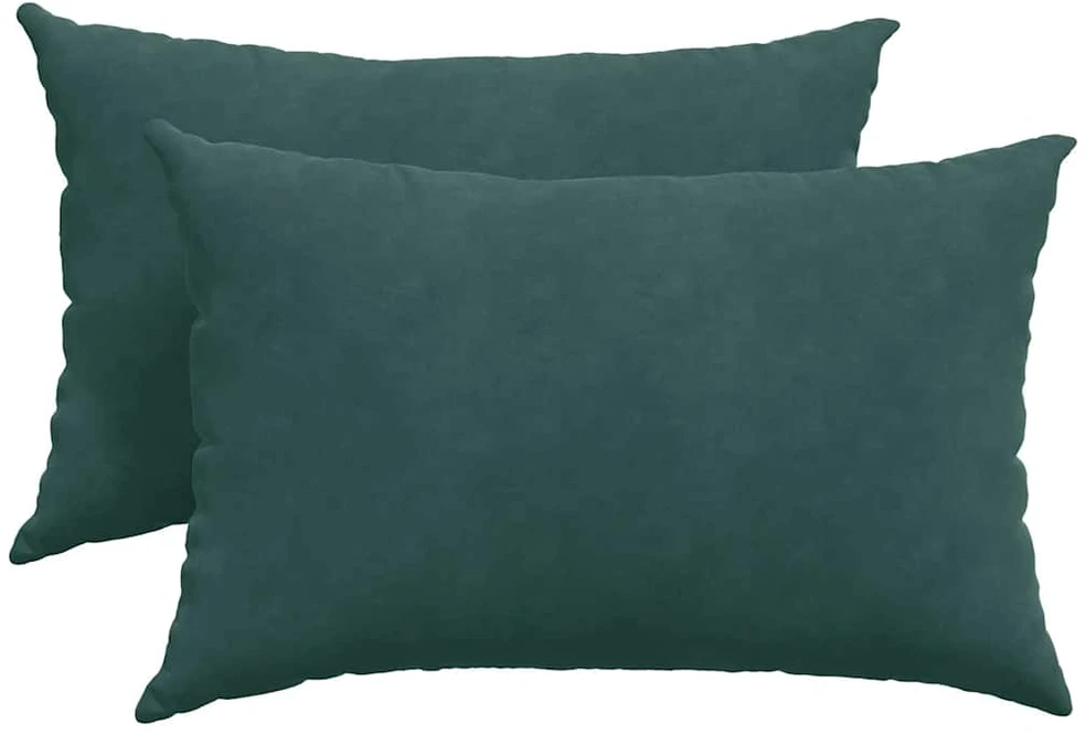 Sofa Pagalvės 2 pcs Tamsiai žalia 60 x 40 cm Kordūrinis audinys