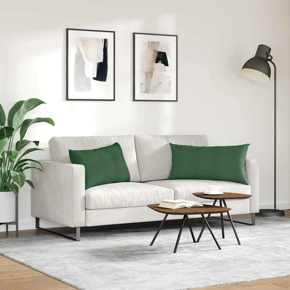 Sofa Pagalvės 2 pcs Tamsiai žalia 80 x 40 cm Kordūrinis audinys
