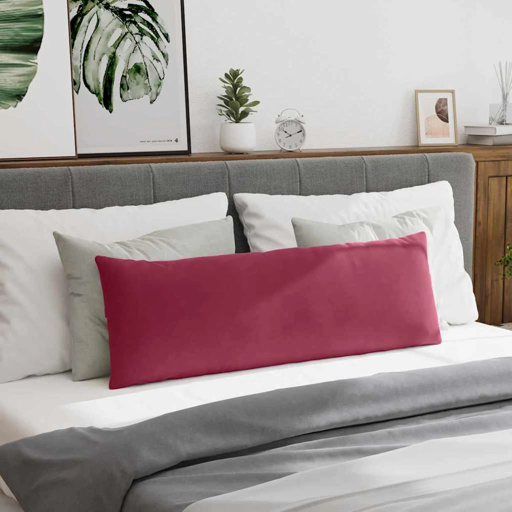 Sofa Pagalvės 2 pcs Vyno raudona 120 x 40 cm Kordūrinis audinys