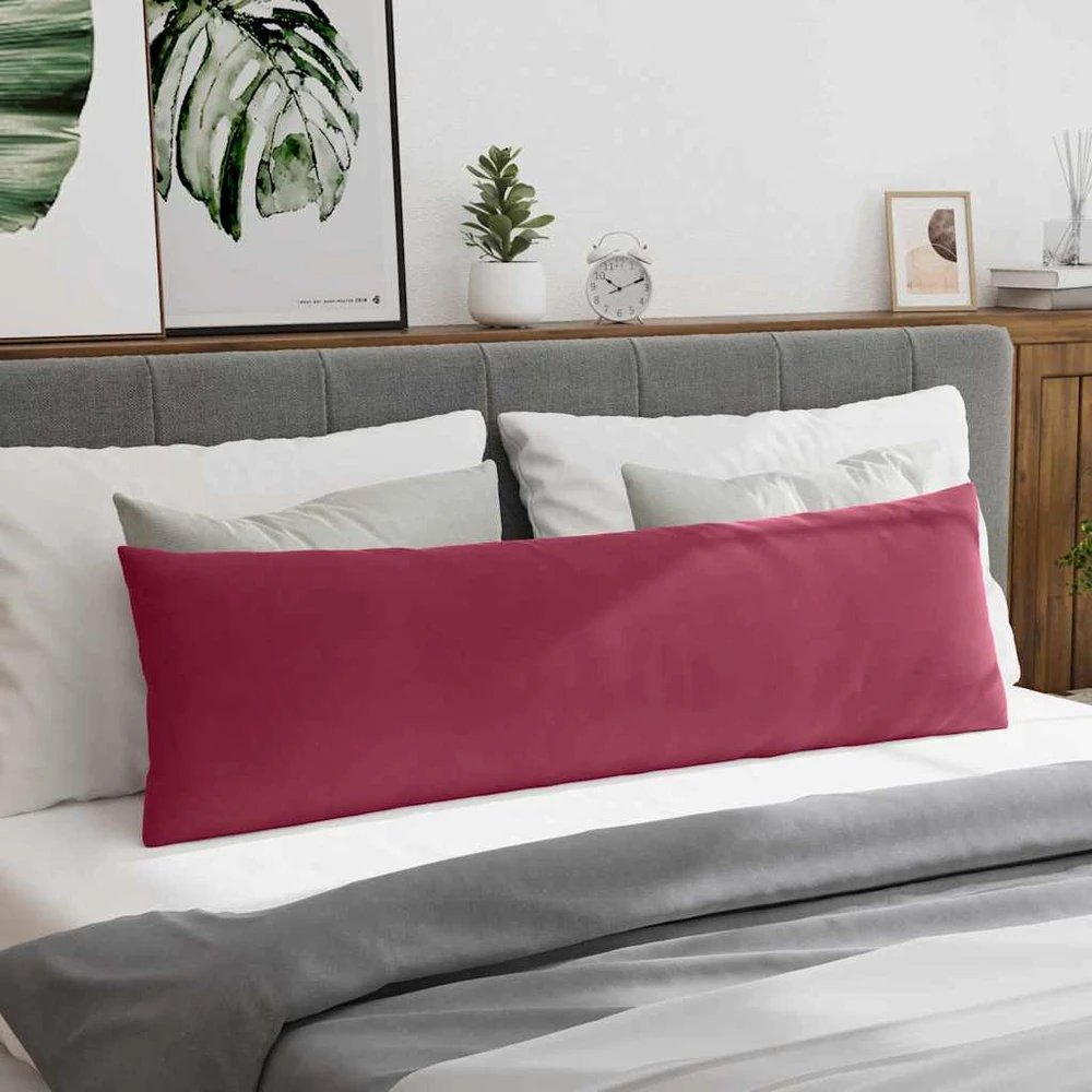 Sofa Pagalvės 2 pcs Vyno raudona 145 x 40 cm Kordūrinis audinys