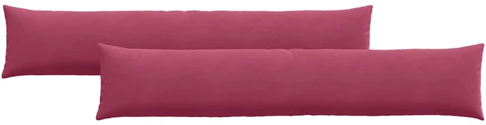 Sofa Pagalvės 2 pcs Vyno raudona 200 x 40 cm Kordūrinis audinys