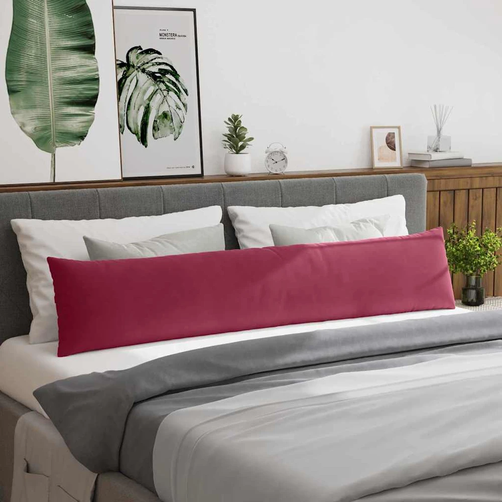 Sofa Pagalvės 2 pcs Vyno raudona 200 x 40 cm Kordūrinis audinys