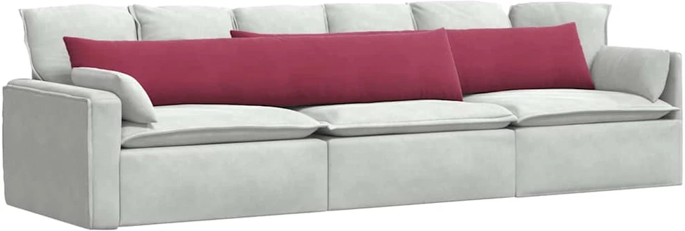 Sofa Pagalvės 2 pcs Vyno raudona 200 x 40 cm Kordūrinis audinys