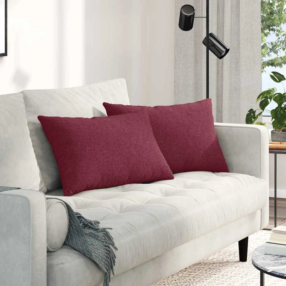 Sofa Pagalvės 2 vnt. audinys Vyno raudona 60 x 40 cm