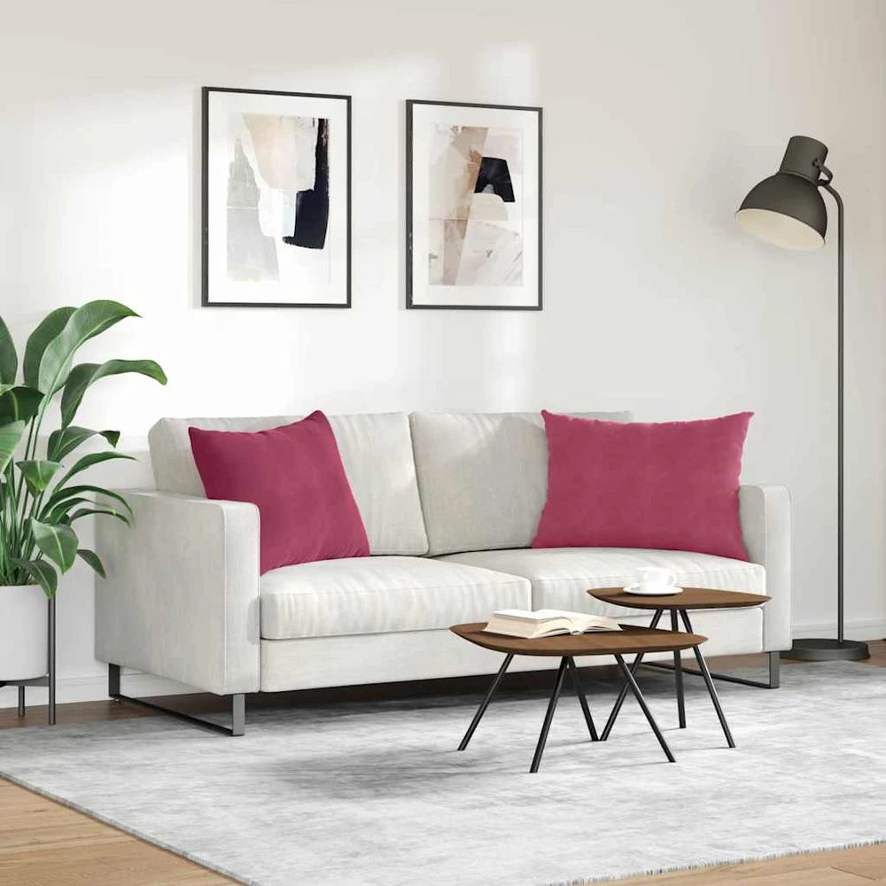 Sofa Pagalvės 2 pcs Vyno raudona 70 x 50 cm Kordūrinis audinys