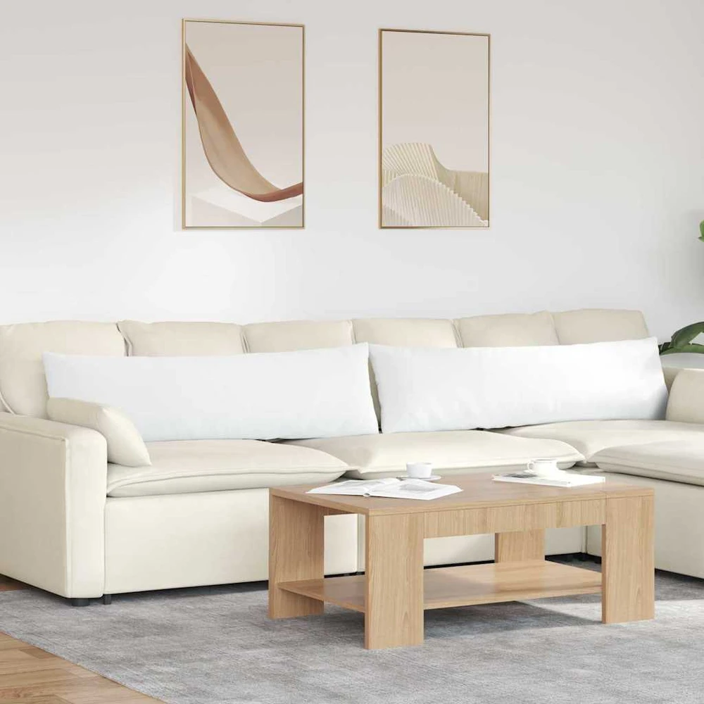 Sofa Pagalvės 2 vnt. audinys Balta 145 x 40 cm