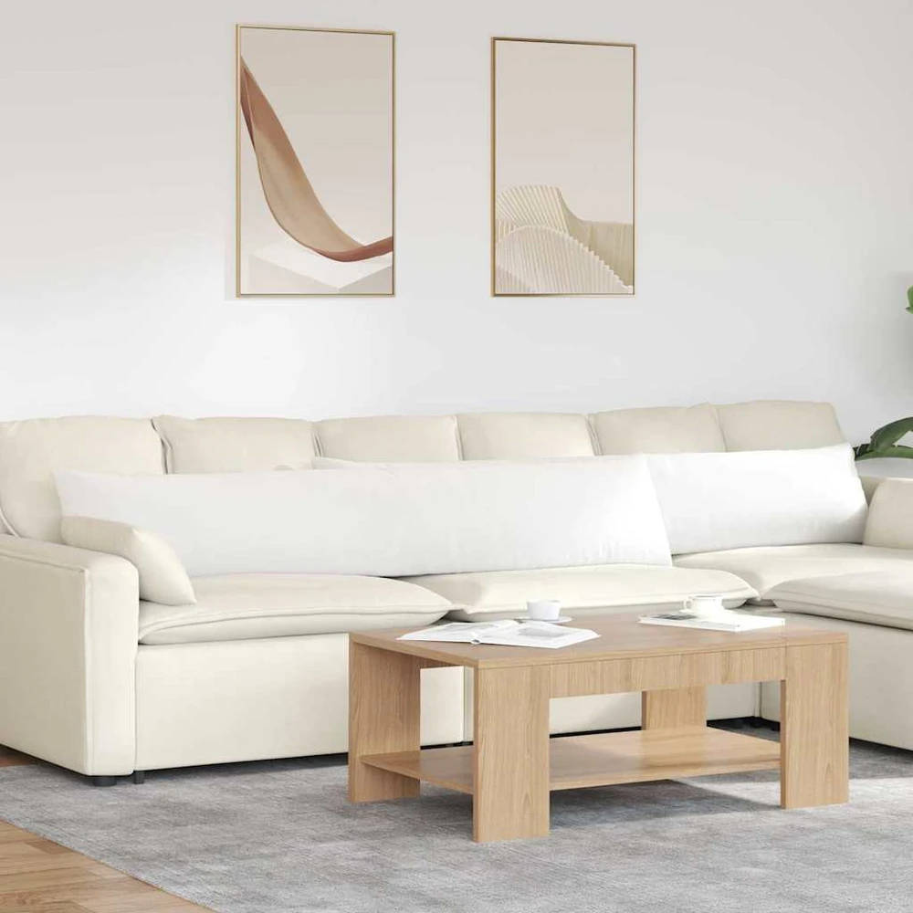 Sofa Pagalvės 2 vnt. audinys Balta 200 x 40 cm