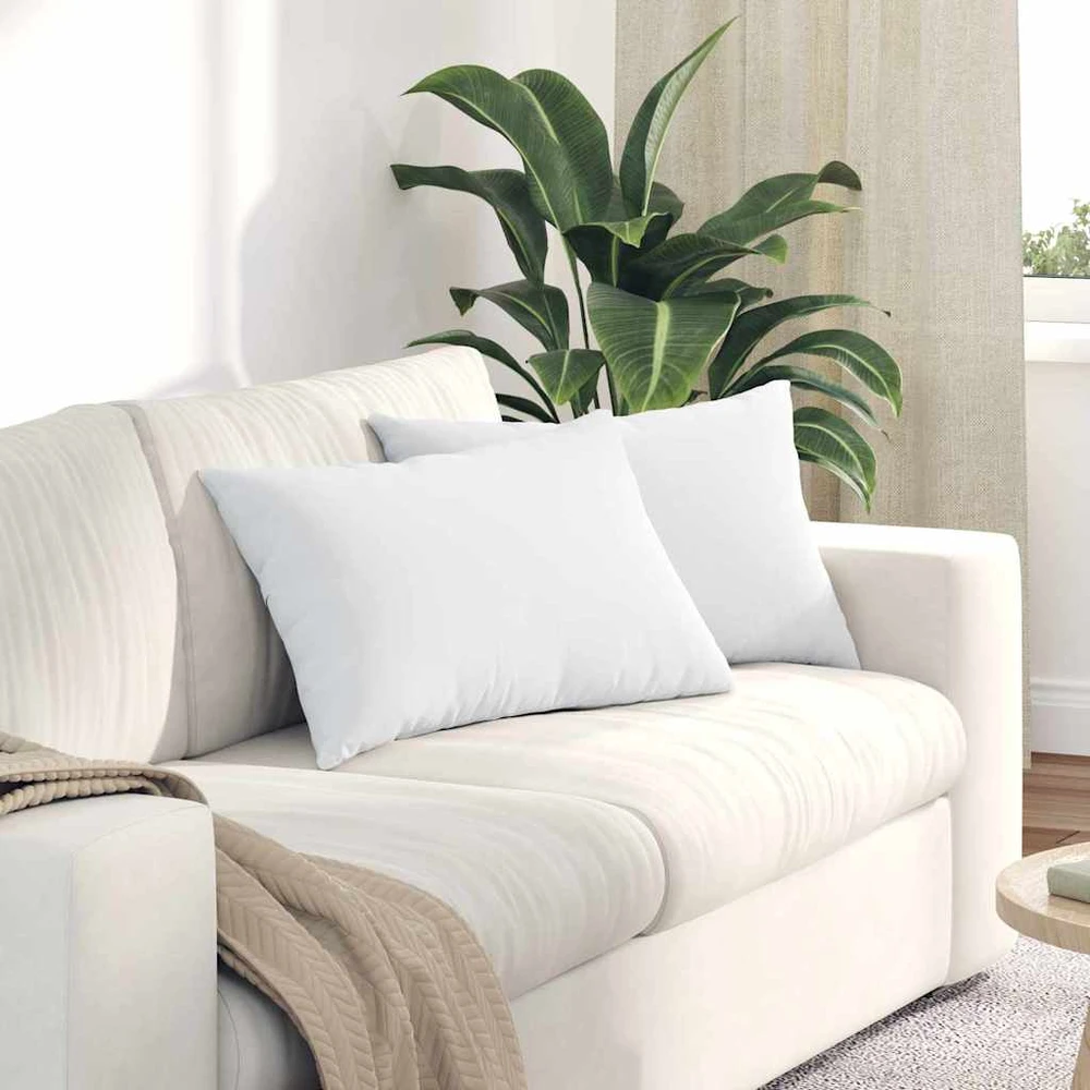 Sofa Pagalvės 2 vnt. audinys Balta 60 x 40 cm