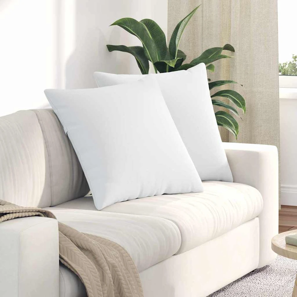 Sofa Pagalvės 2 vnt. audinys Balta 60 x 60 cm