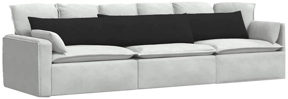 Sofa Pagalvės 2 vnt. audinys Juoda 200 x 40 cm