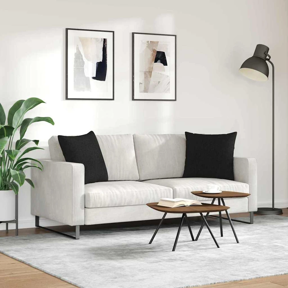 Sofa Pagalvės 2 vnt. audinys Juoda 50 x 50 cm