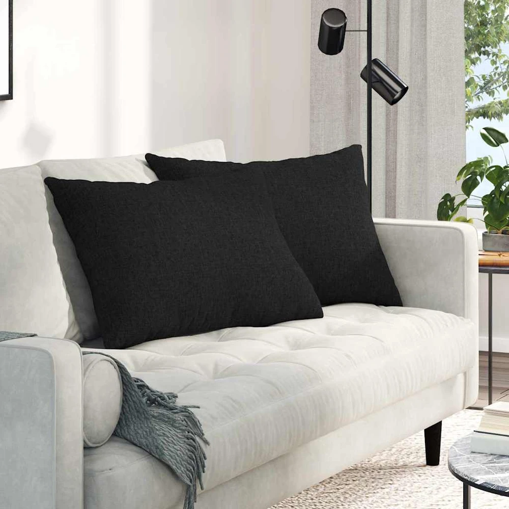 Sofa Pagalvės 2 vnt. audinys Juoda 70 x 50 cm