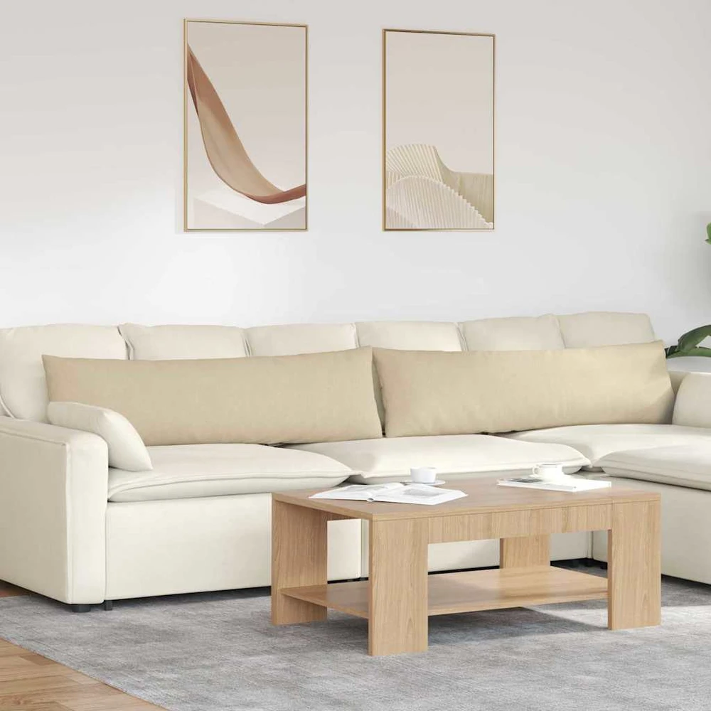 Sofa Pagalvės 2 vnt. audinys Kreminė 145 x 40 cm