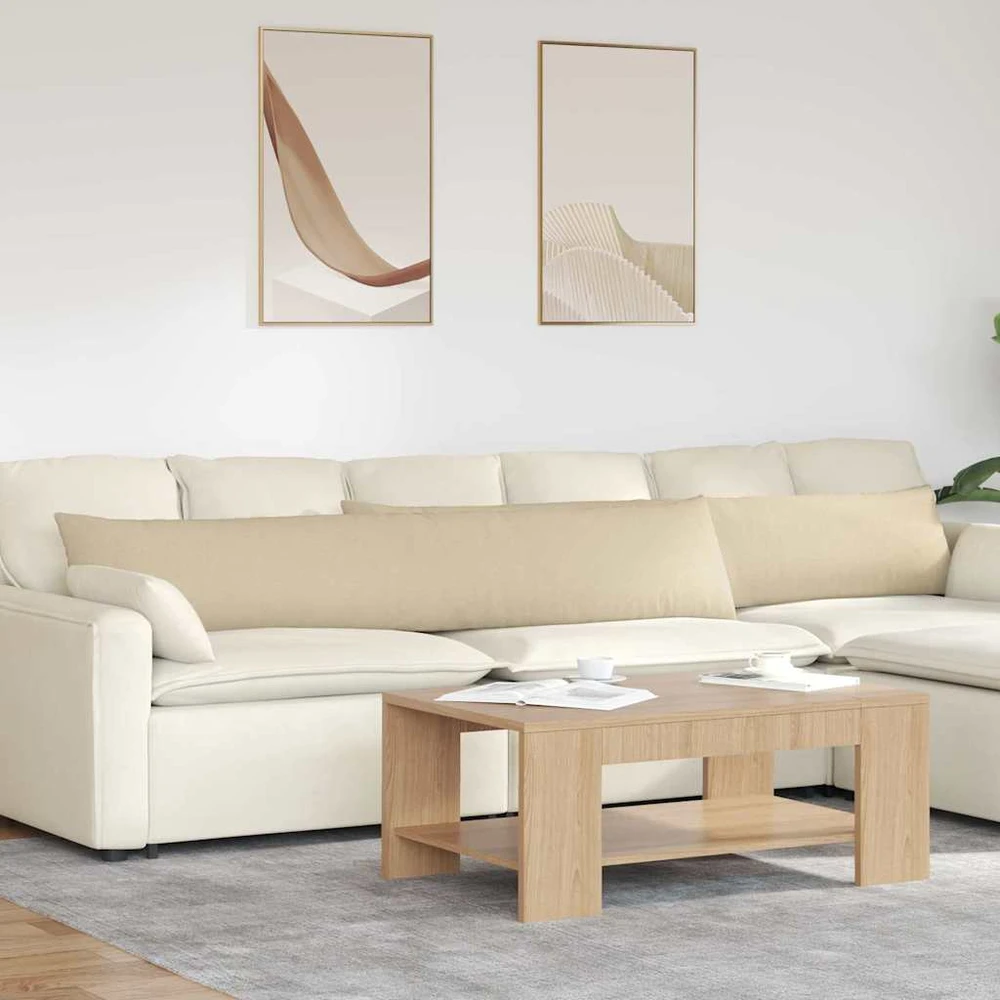 Sofa Pagalvės 2 vnt. audinys Kreminė 200 x 40 cm
