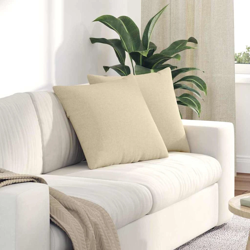 Sofa Pagalvės 2 vnt. audinys Kreminė 50 x 50 cm