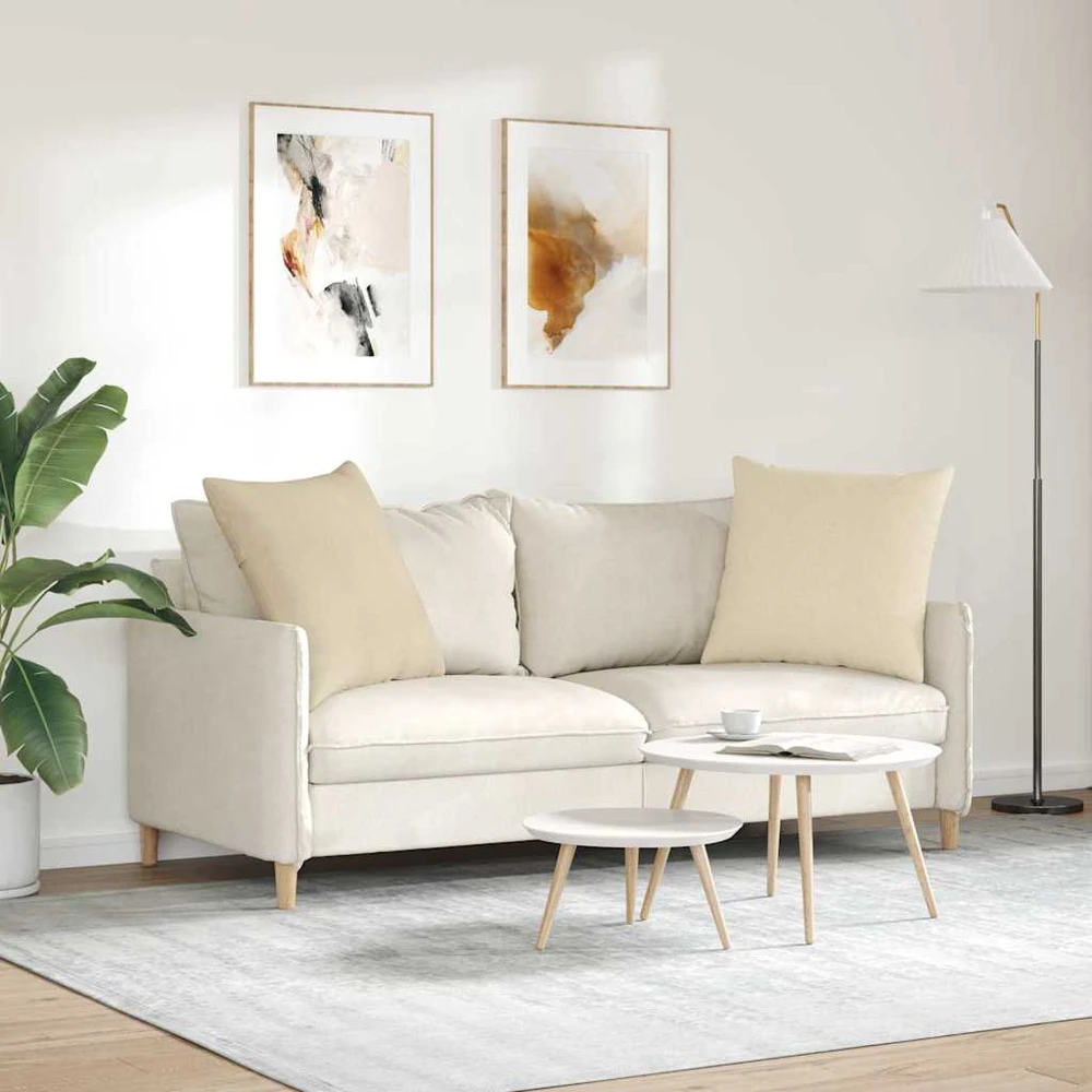 Sofa Pagalvės 2 vnt. audinys Kreminė 60 x 60 cm