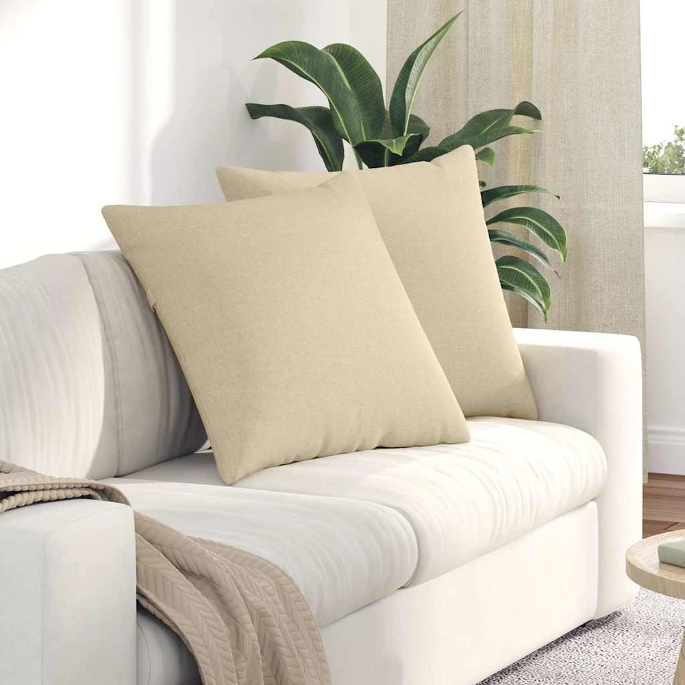 Sofa Pagalvės 2 vnt. audinys Kreminė 60 x 60 cm