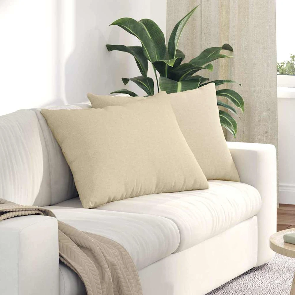 Sofa Pagalvės 2 vnt. audinys Kreminė 70 x 50 cm