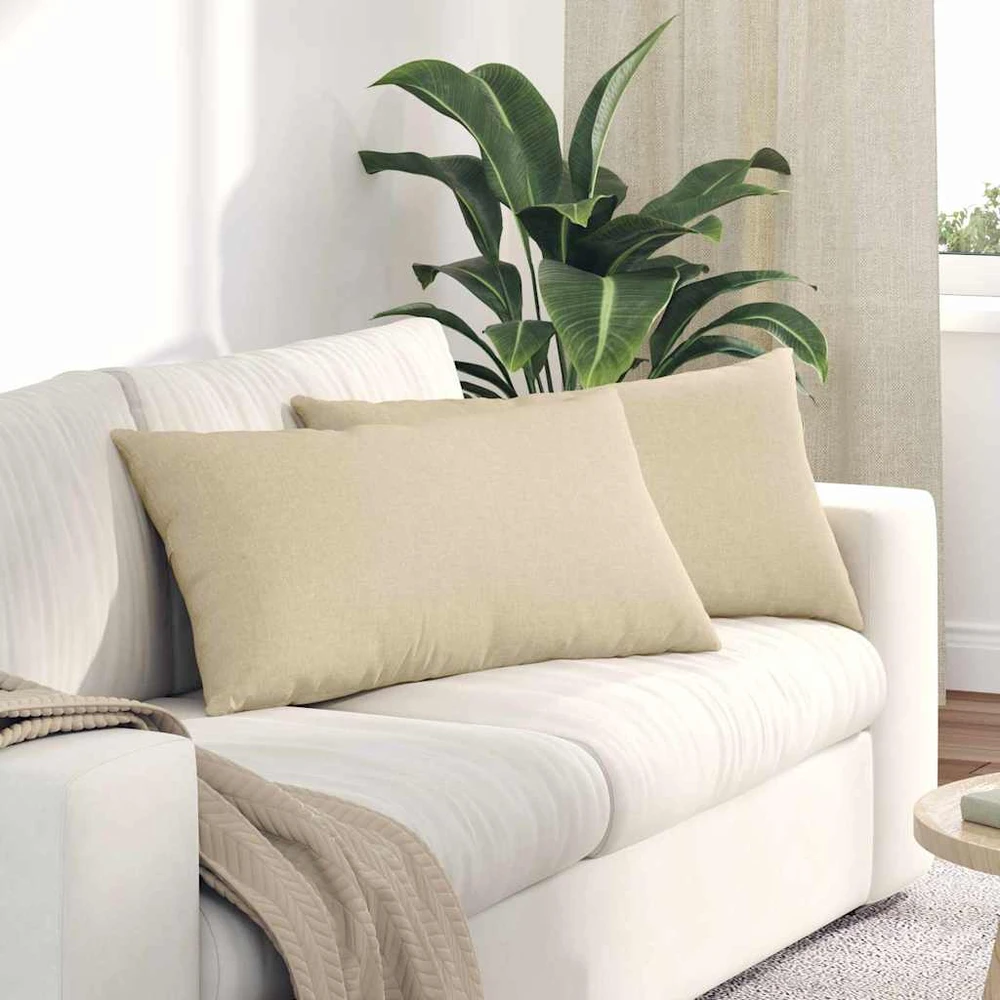 Sofa Pagalvės 2 vnt. audinys Kreminė 80 x 40 cm