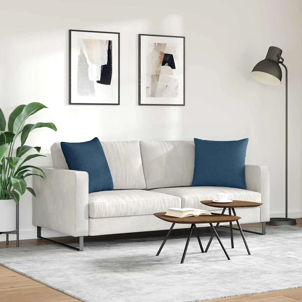 Sofa Pagalvės 2 pcs Mėlyna 50 x 50 cm audinys