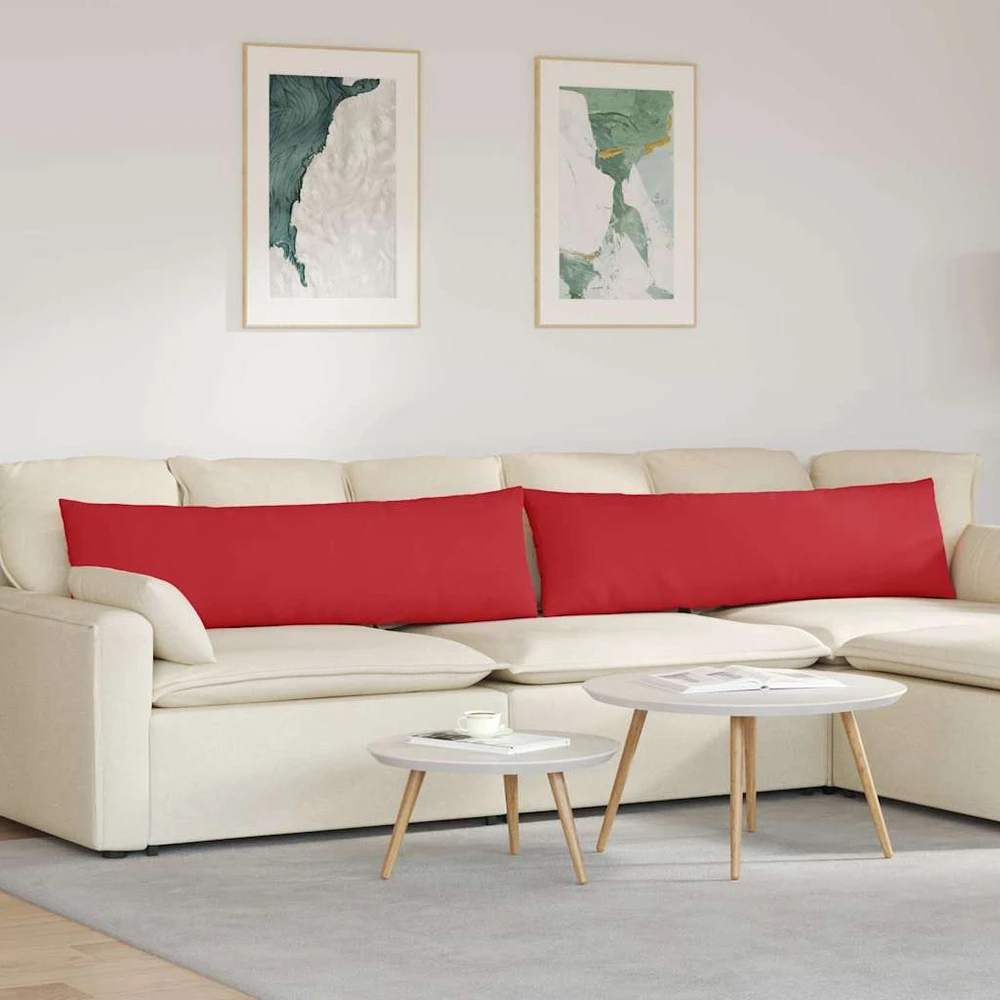Sofa Pagalvės 2 vnt. audinys Raudona 145 x 40 cm