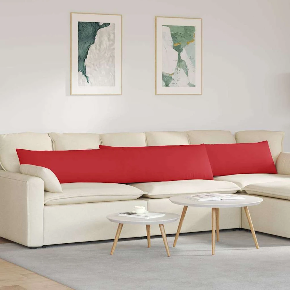 Sofa Pagalvės 2 vnt. audinys Raudona 200 x 40 cm