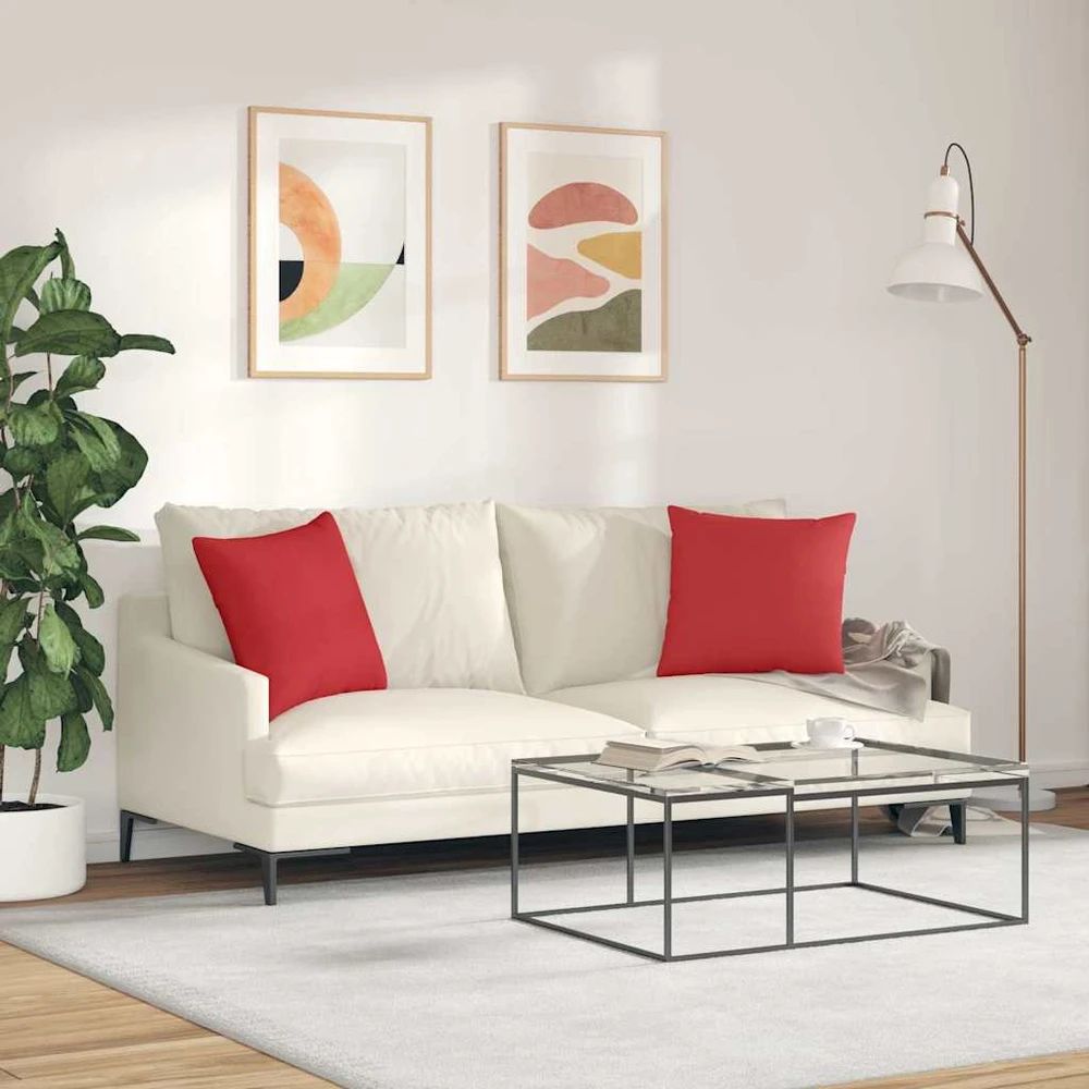 Sofa Pagalvės 2 vnt. audinys Raudona 45 x 45 cm