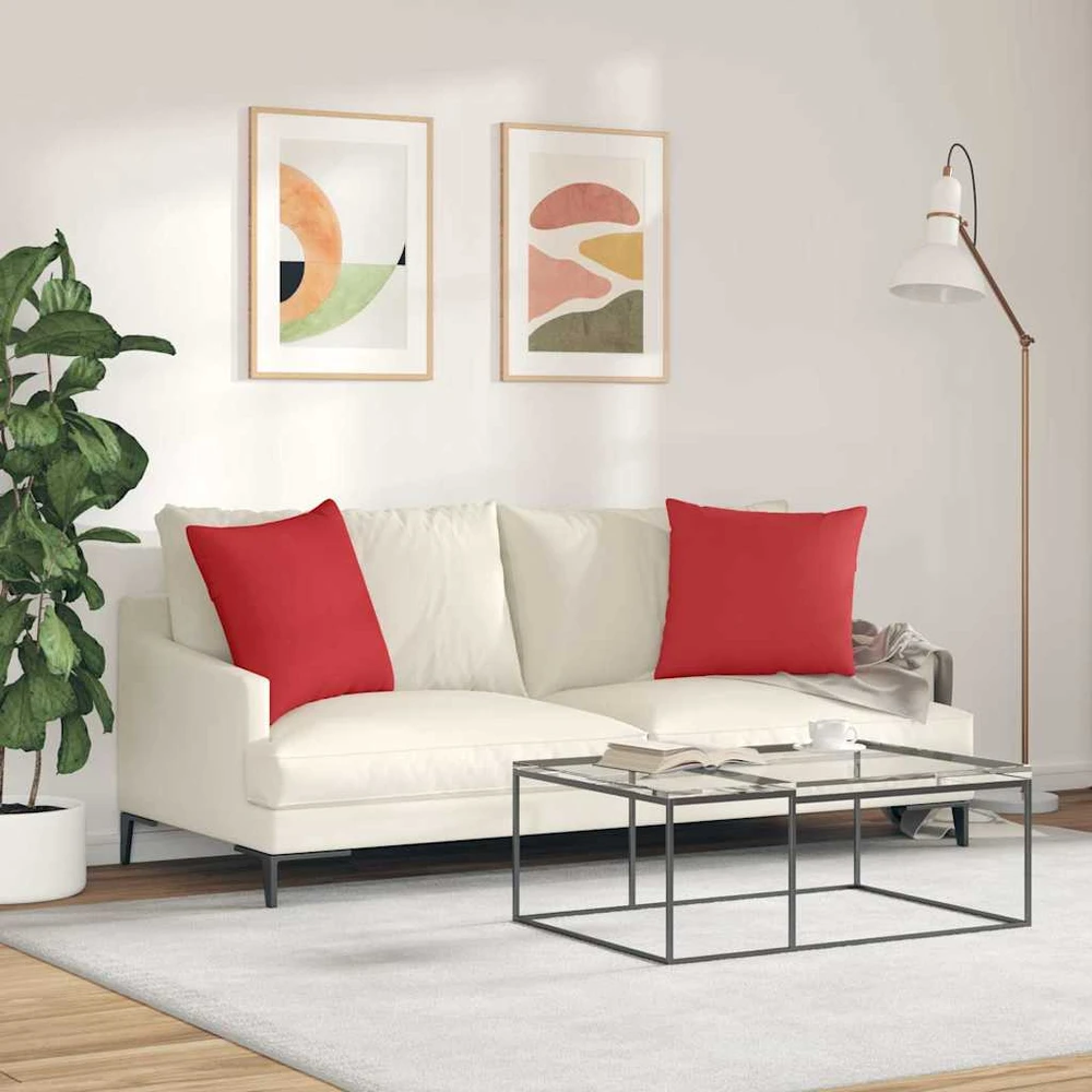 Sofa Pagalvės 2 vnt. audinys Raudona 50 x 50 cm