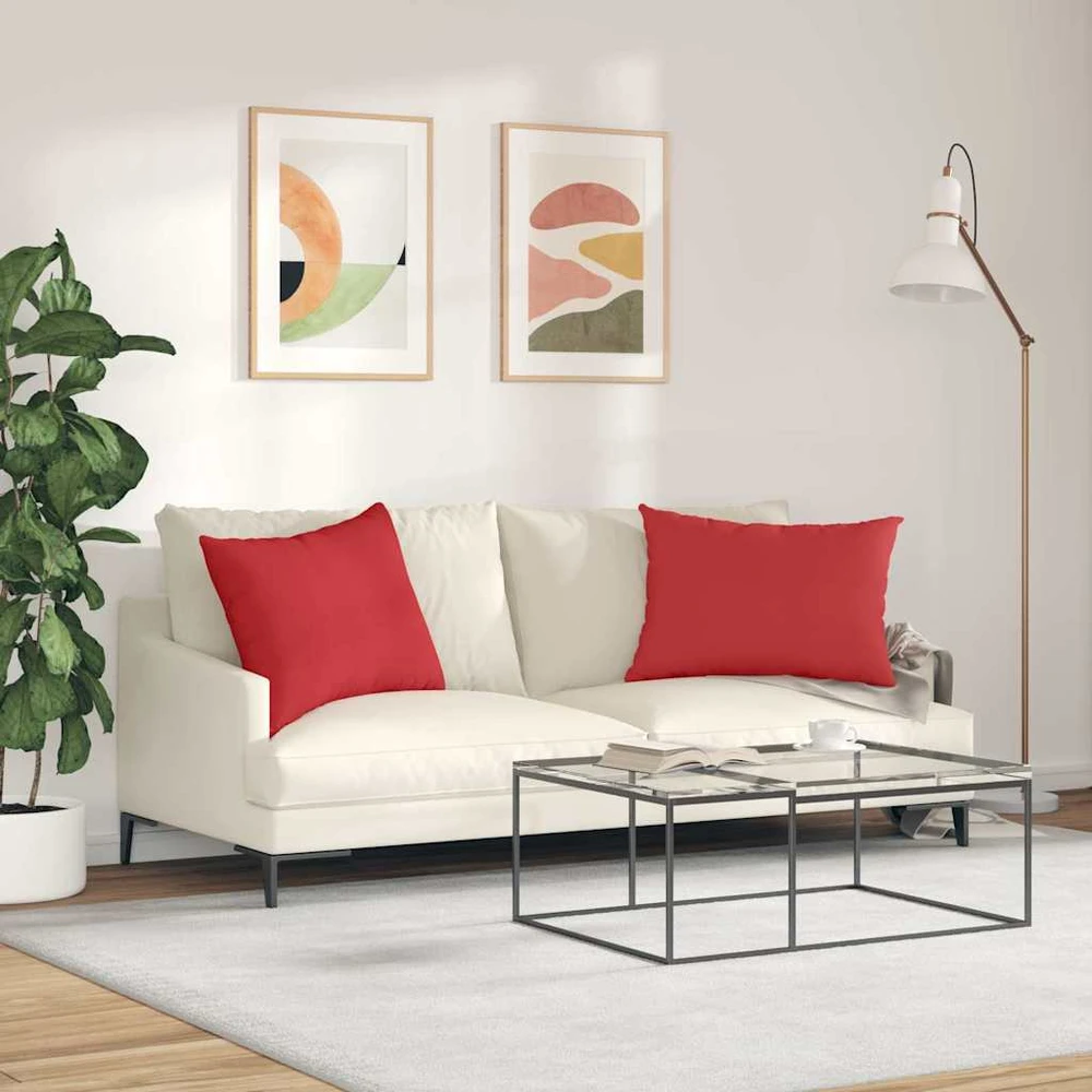 Sofa Pagalvės 2 vnt. audinys Raudona 70 x 50 cm