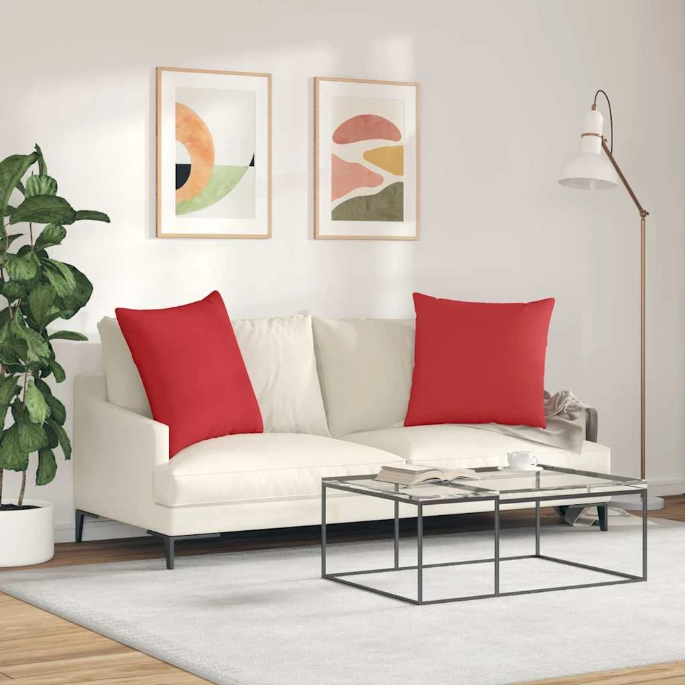Sofa Pagalvės 2 vnt. audinys Raudona 80 x 80 cm