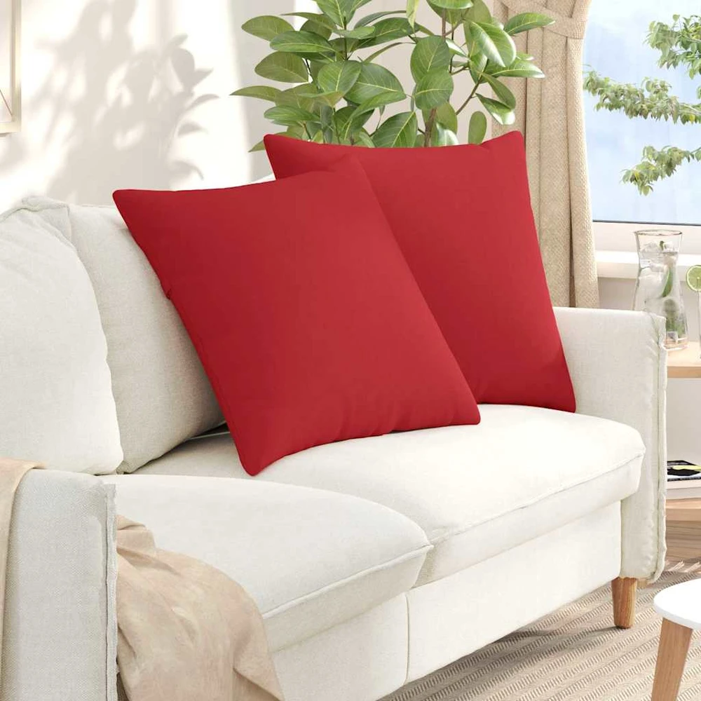 Sofa Pagalvės 2 vnt. audinys Raudona 80 x 80 cm