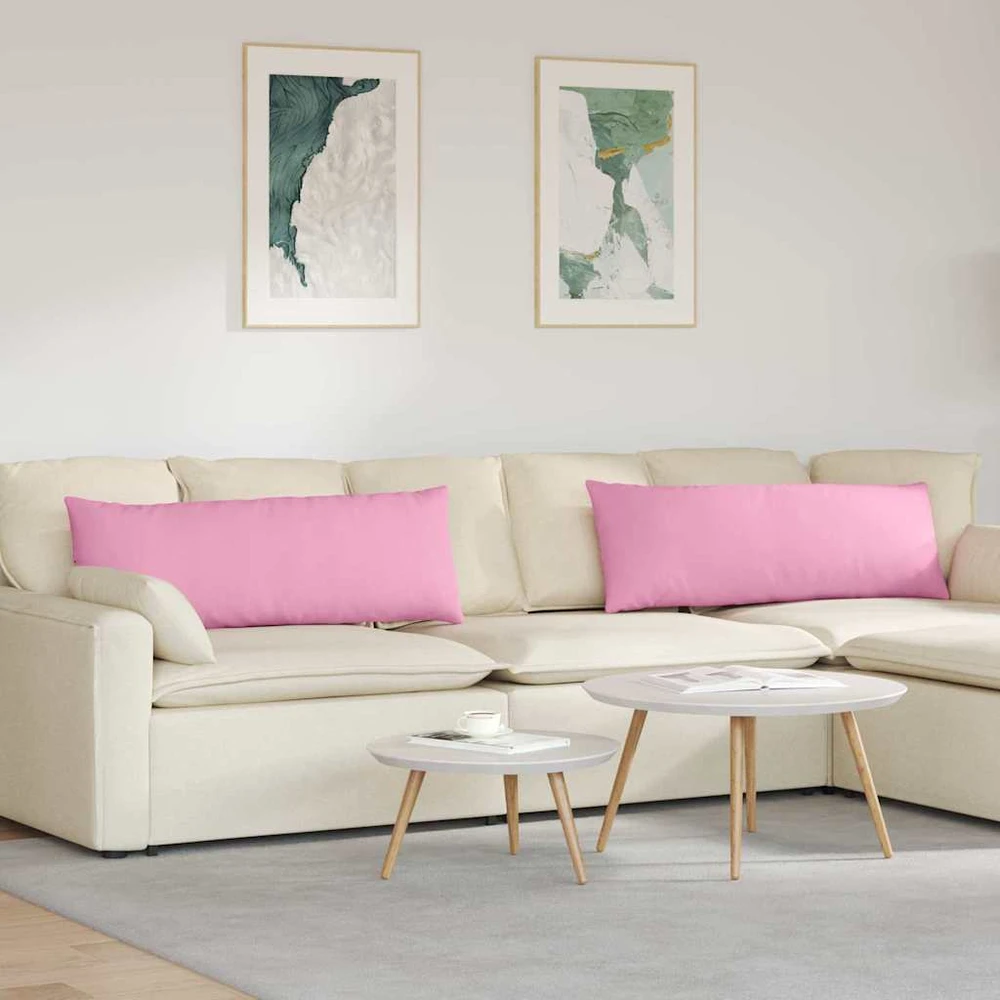 Sofa Pagalvės 2 vnt. audinys Rožinė 120 x 40 cm