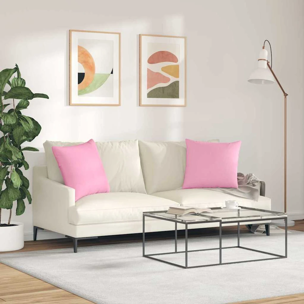 Sofa Pagalvės 2 vnt. audinys Rožinė 50 x 50 cm