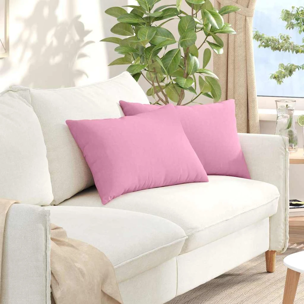 Sofa Pagalvės 2 vnt. audinys Rožinė 60 x 40 cm