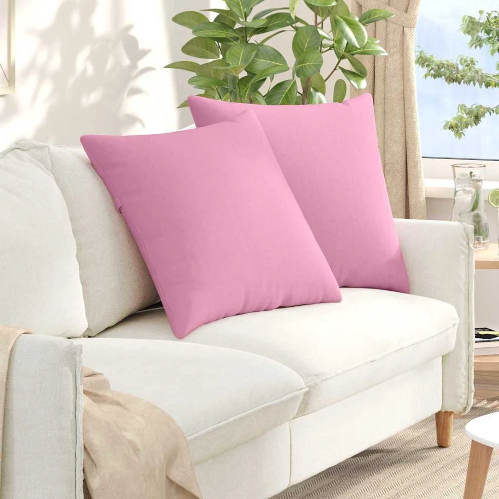 Sofa Pagalvės 2 vnt. audinys Rožinė 80 x 80 cm