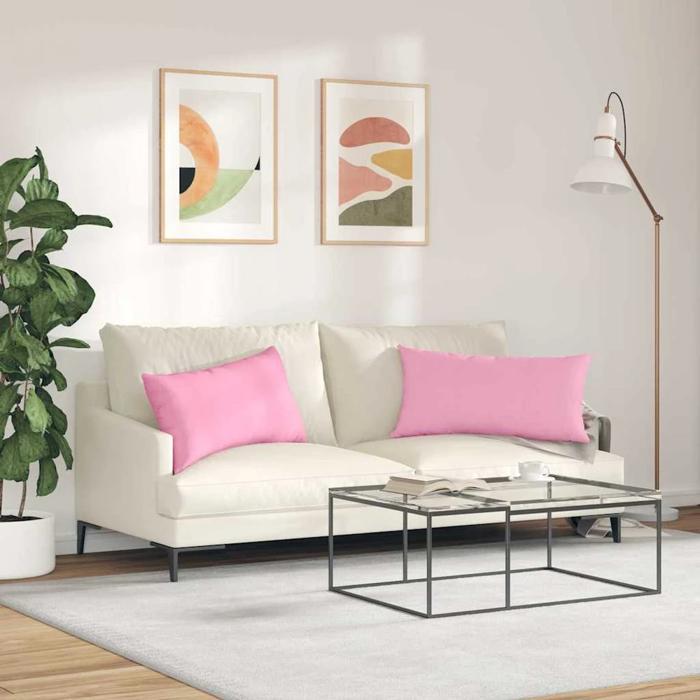 Sofa Pagalvės 2 vnt. audinys Rožinė 80 x 40 cm