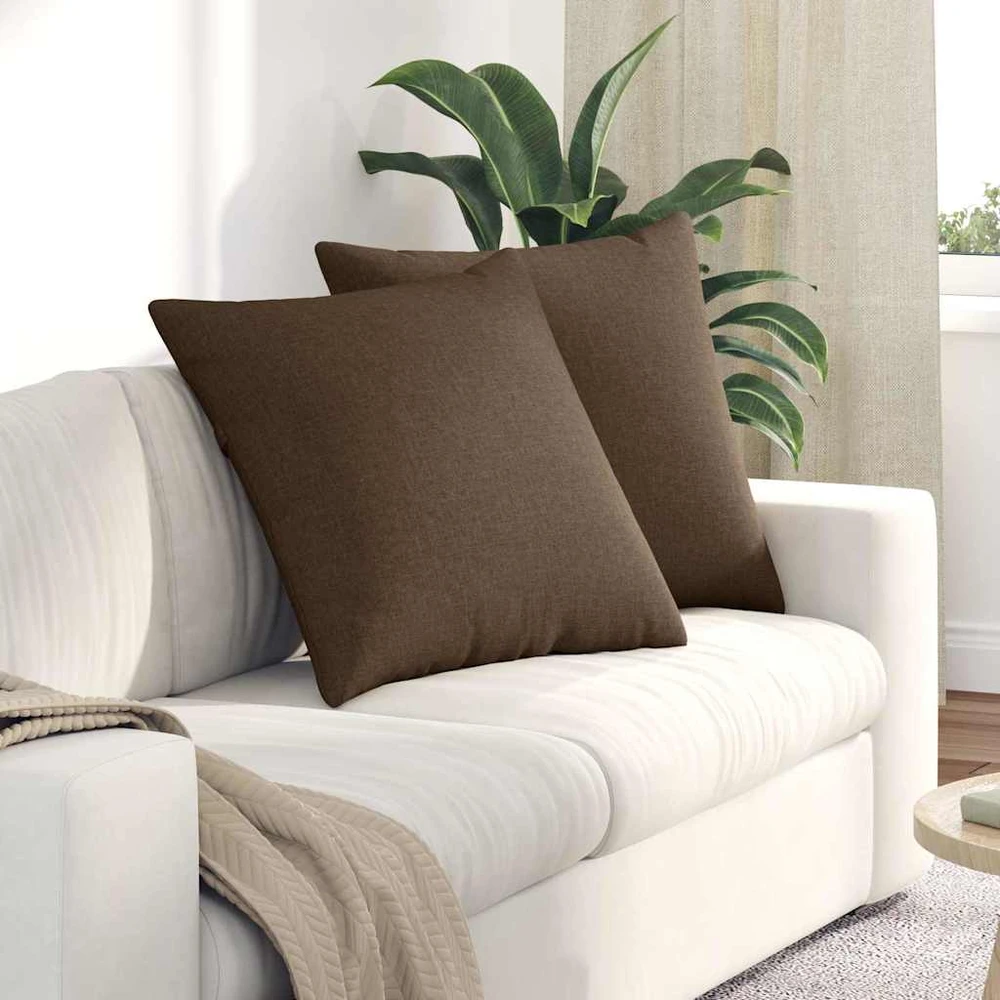 Sofa Pagalvės 2 vnt. audinys Ruda 60 x 60 cm