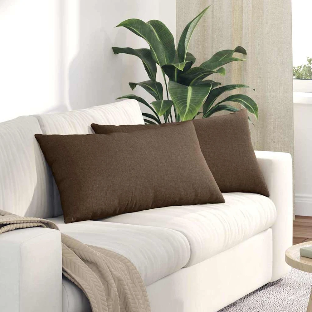 Sofa Pagalvės 2 vnt. audinys Ruda 80 x 40 cm