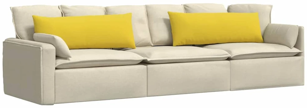 Sofa Pagalvės 2 pcs Šviesi geltona 120 x 40 cm audinys