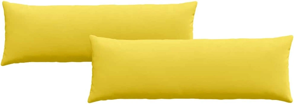 Sofa Pagalvės 2 pcs Šviesi geltona 120 x 40 cm audinys
