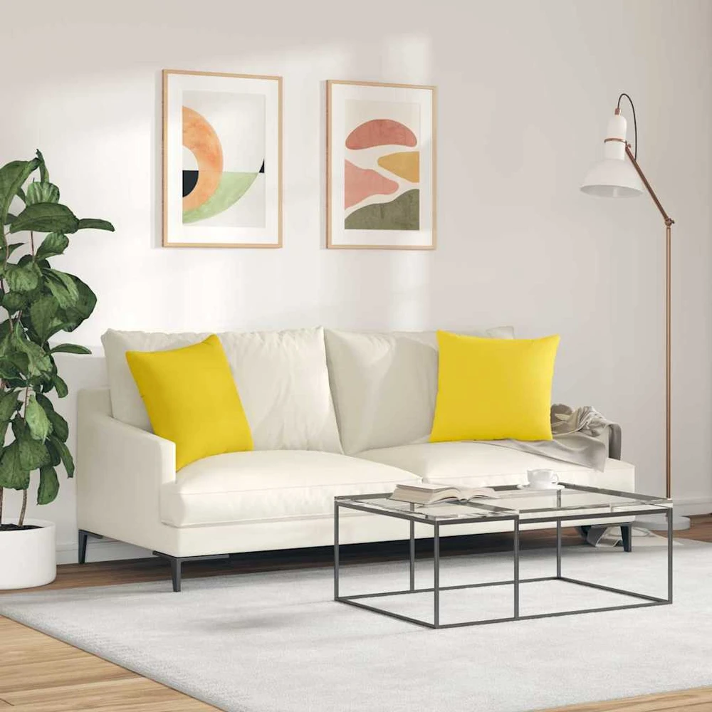 Sofa Pagalvės 2 vnt. audinys Šviesi geltona 45 x 45 cm