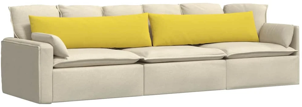 Sofa Pagalvės 2 pcs Šviesi geltona 145 x 40 cm audinys