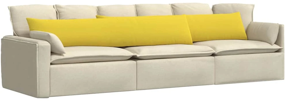 Sofa Pagalvės 2 vnt. audinys Šviesi geltona 200 x 40 cm