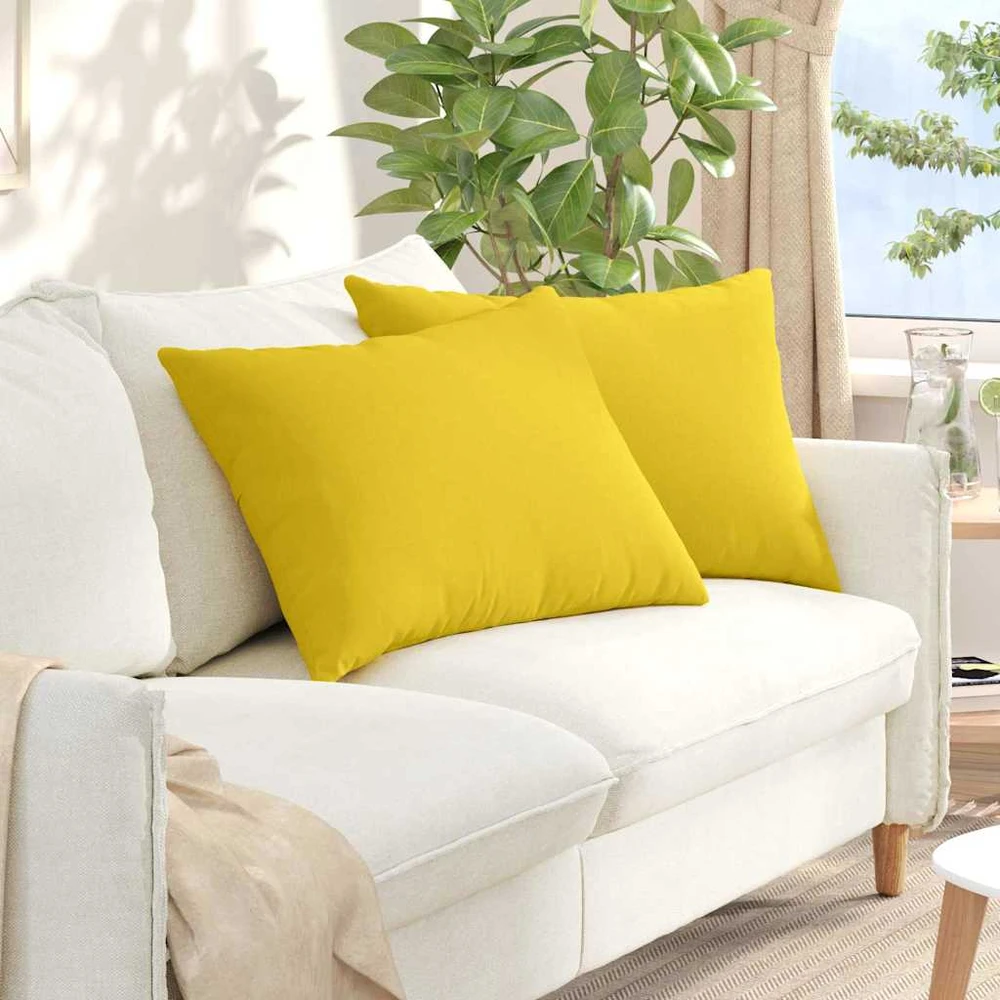 Sofa Pagalvės 2 vnt. audinys Šviesi geltona 70 x 50 cm
