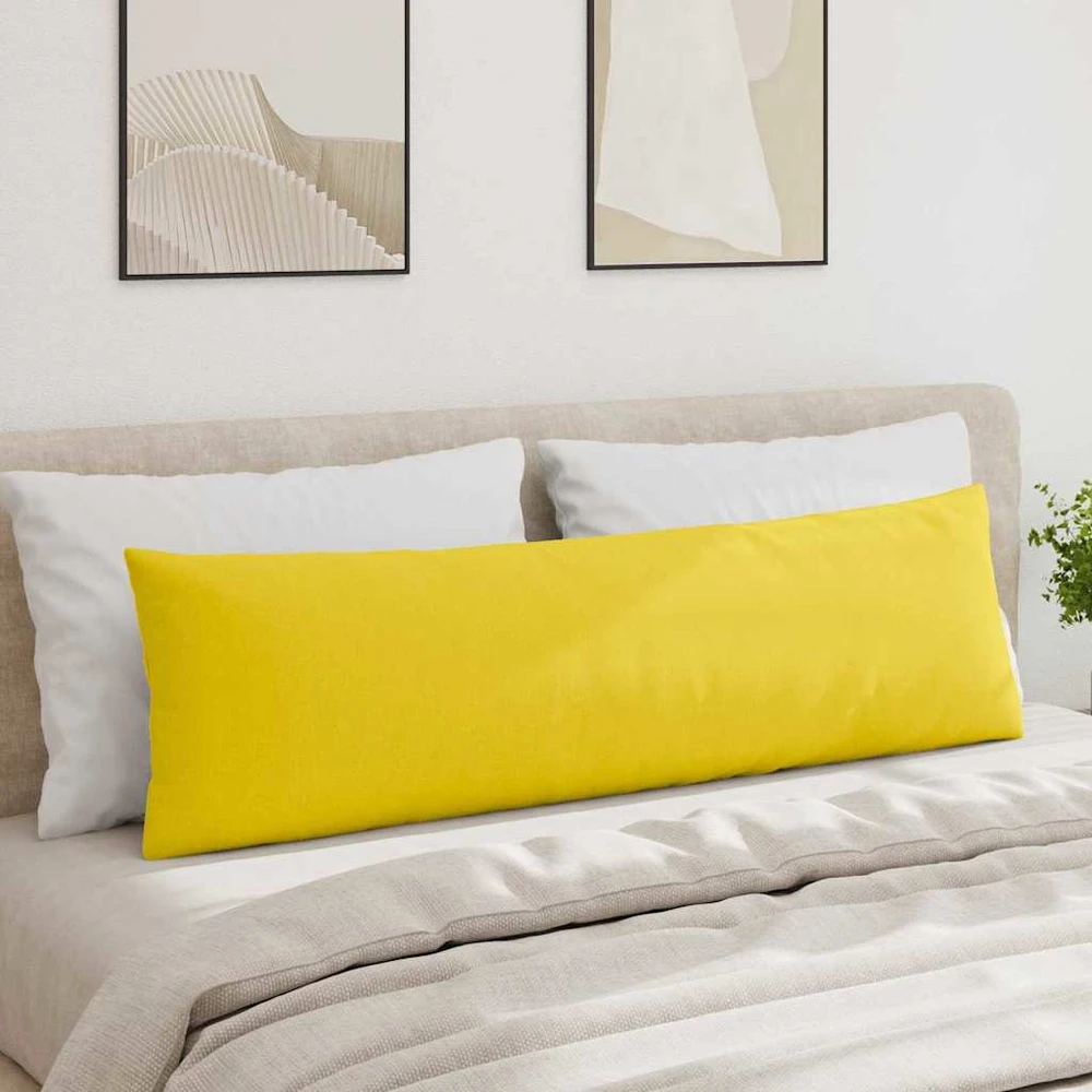 Sofa Pagalvės 2 pcs Šviesi geltona 145 x 40 cm audinys